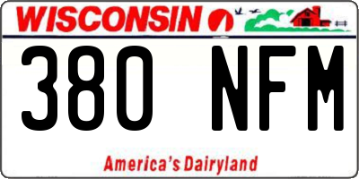WI license plate 380NFM