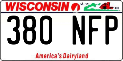 WI license plate 380NFP