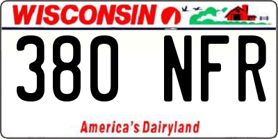 WI license plate 380NFR