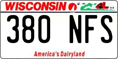 WI license plate 380NFS