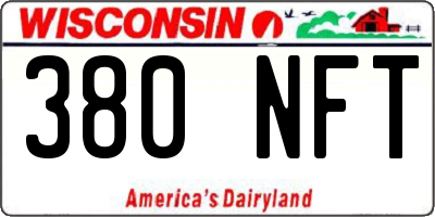 WI license plate 380NFT