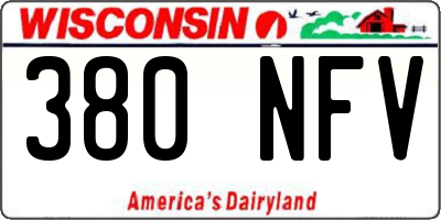 WI license plate 380NFV