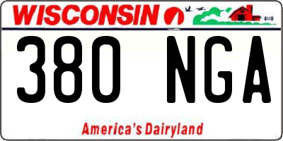 WI license plate 380NGA