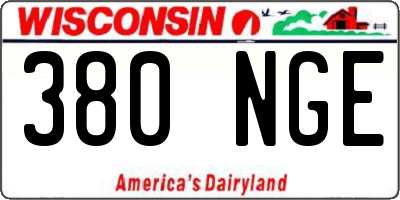 WI license plate 380NGE