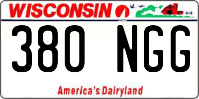 WI license plate 380NGG