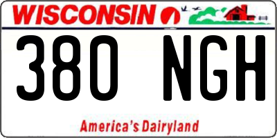 WI license plate 380NGH