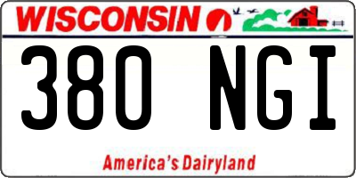 WI license plate 380NGI
