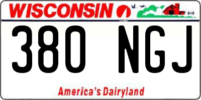 WI license plate 380NGJ