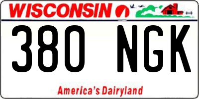 WI license plate 380NGK