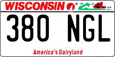 WI license plate 380NGL