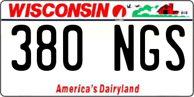WI license plate 380NGS