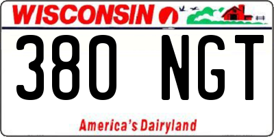 WI license plate 380NGT