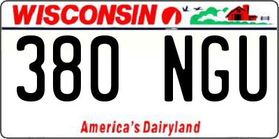 WI license plate 380NGU
