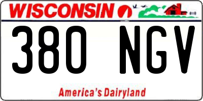 WI license plate 380NGV