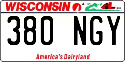 WI license plate 380NGY