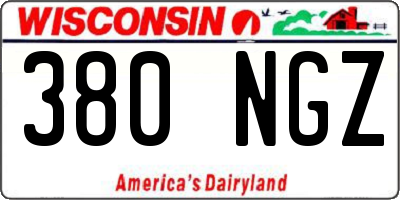 WI license plate 380NGZ