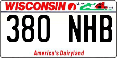 WI license plate 380NHB