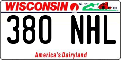 WI license plate 380NHL