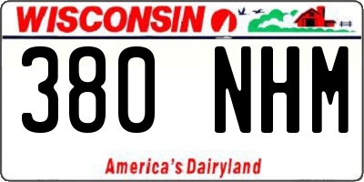 WI license plate 380NHM