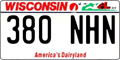 WI license plate 380NHN