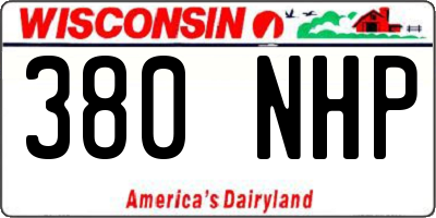 WI license plate 380NHP