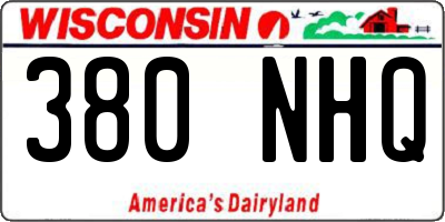 WI license plate 380NHQ