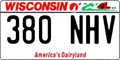 WI license plate 380NHV