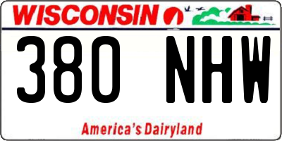 WI license plate 380NHW