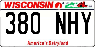 WI license plate 380NHY