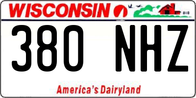 WI license plate 380NHZ