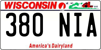 WI license plate 380NIA