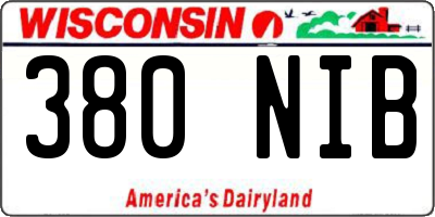 WI license plate 380NIB