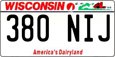 WI license plate 380NIJ