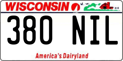 WI license plate 380NIL
