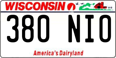WI license plate 380NIO