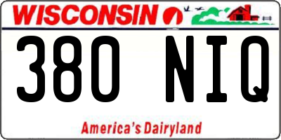 WI license plate 380NIQ