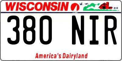 WI license plate 380NIR