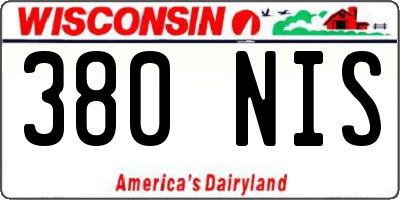 WI license plate 380NIS