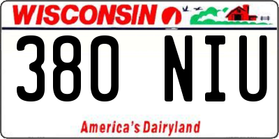 WI license plate 380NIU