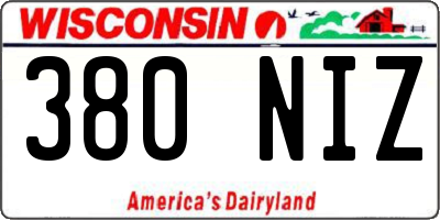 WI license plate 380NIZ