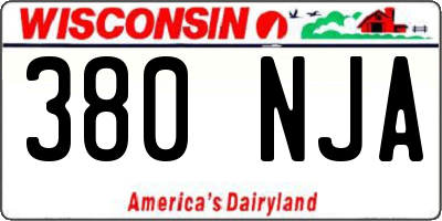 WI license plate 380NJA