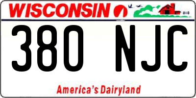 WI license plate 380NJC