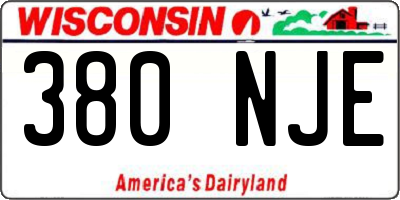 WI license plate 380NJE