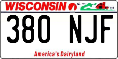 WI license plate 380NJF