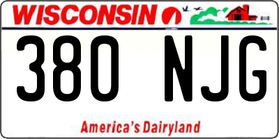 WI license plate 380NJG