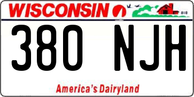 WI license plate 380NJH