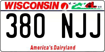 WI license plate 380NJJ