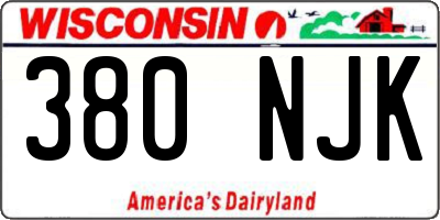 WI license plate 380NJK