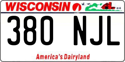 WI license plate 380NJL