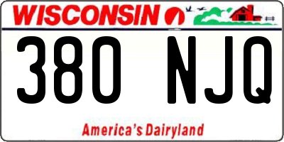 WI license plate 380NJQ